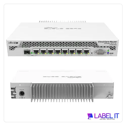 High-performance Mikrotik Router CCR1009-7G-1C-PC with a 1 GHz CPU and versatile connectivity options for advanced networking needs.